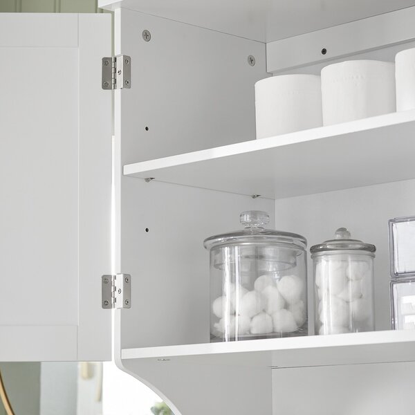 Sobuy Bzr84-W Nástěnná Skříňka Koupelnová Skříňka Kuchyňská Skříňka Lékárnička Koupelnový Nábytek Bílá 60X60X30Cm
