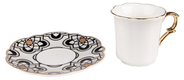 Bílý porcelánový šálek s barevným podšálkem Tasse – 95 ml