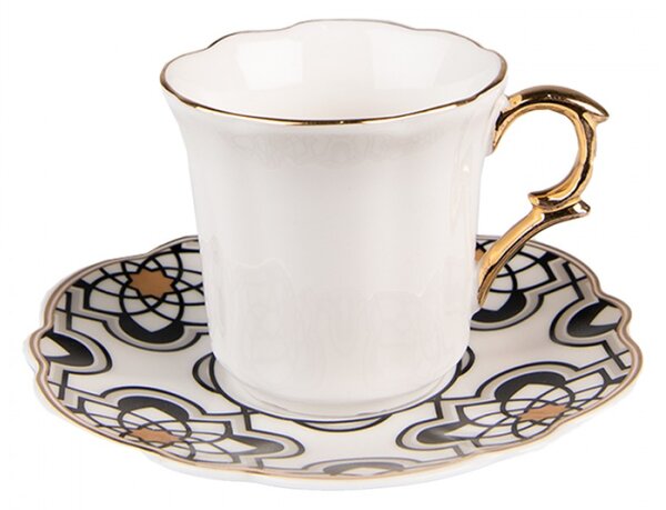 Bílý porcelánový šálek s barevným podšálkem Tasse – 95 ml