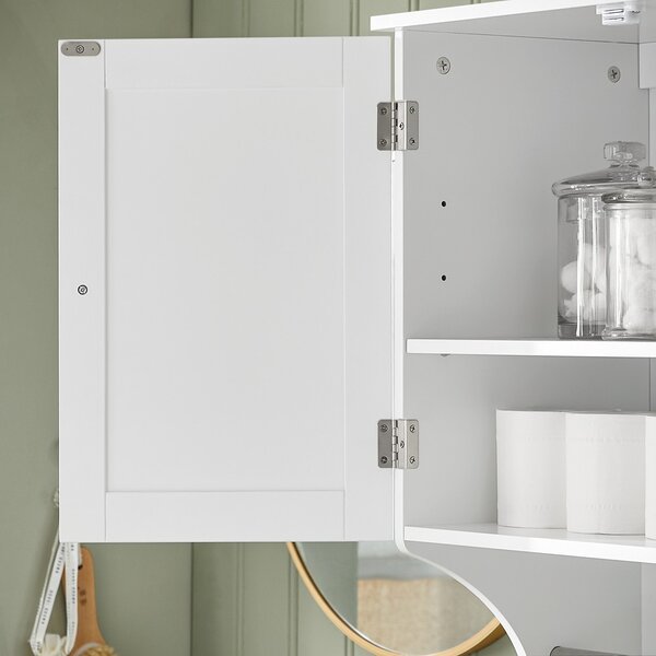 Sobuy Bzr84-W Nástěnná Skříňka Koupelnová Skříňka Kuchyňská Skříňka Lékárnička Koupelnový Nábytek Bílá 60X60X30Cm