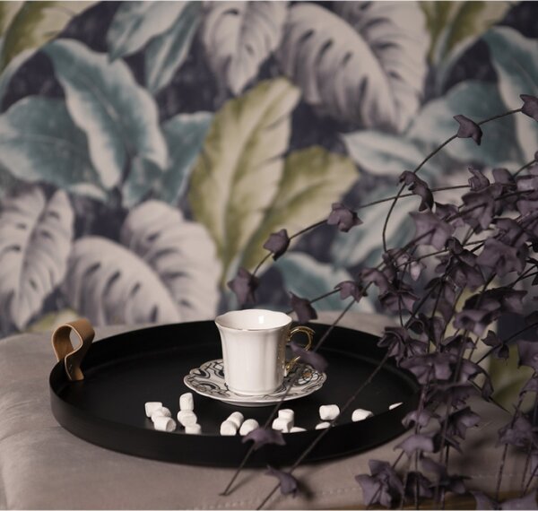 Bílý porcelánový šálek s barevným podšálkem Tasse – 95 ml
