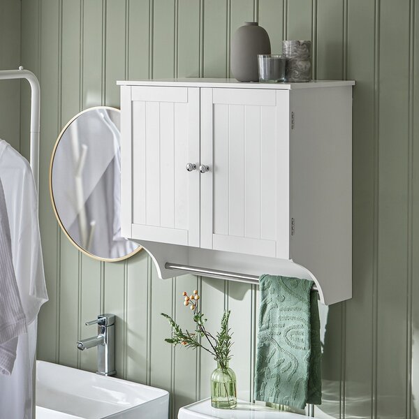 Sobuy Bzr84-W Nástěnná Skříňka Koupelnová Skříňka Kuchyňská Skříňka Lékárnička Koupelnový Nábytek Bílá 60X60X30Cm