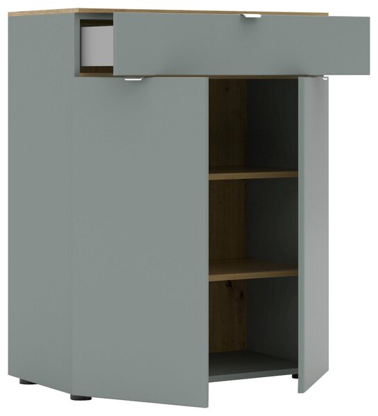 KOMODA, rákosová zelená, 78/101/41 cm - Šuplíkové komody, Online Only