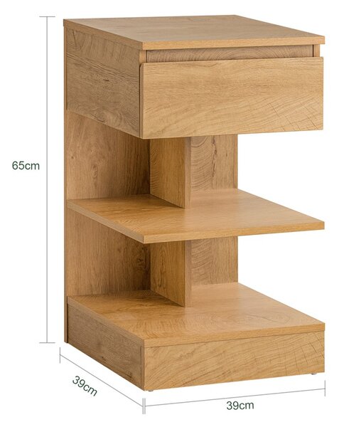 Sobuy Fbt49-N Odkládací Stolek Noční Stolek Přírodní 39X65X39Cm