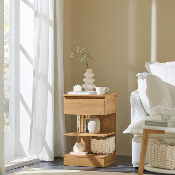 Sobuy Fbt49-N Odkládací Stolek Noční Stolek Přírodní 39X65X39Cm