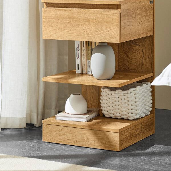 Sobuy Fbt49-N Odkládací Stolek Noční Stolek Přírodní 39X65X39Cm
