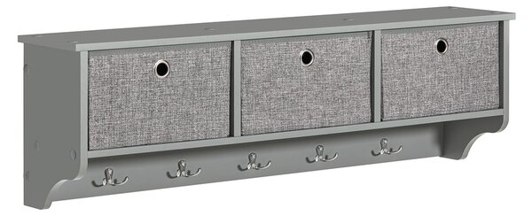 Sobuy Frg282-Hg Nástěnný Věšák Na Kabáty Závěsná Police Světle Šedá 100X30X20Cm