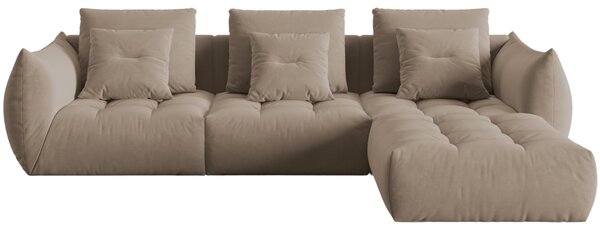 Micadoni Sametová rohová pohovka Bloom 332 cm, levá/pravá