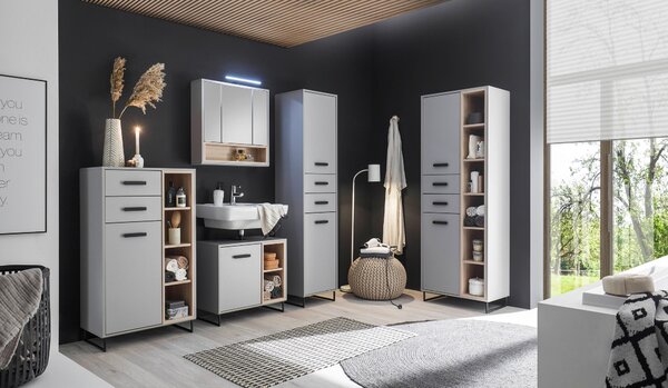 VYSOKÁ SKŘÍŇ, šedá, 41/185/38 cm home24 - Koupelnové skříňky vysoké, Online Only