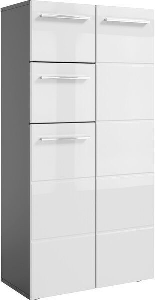 MIDI SKŘÍŇKA, antracitová, vysoce lesklá bílá, 60/121/31 cm Xora - Koupelnové série, Online Only