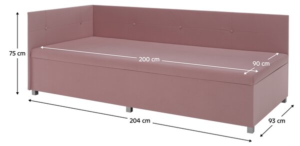 KONDELA Váľanda s úložným prostorem, růžová, AURIA UNI
