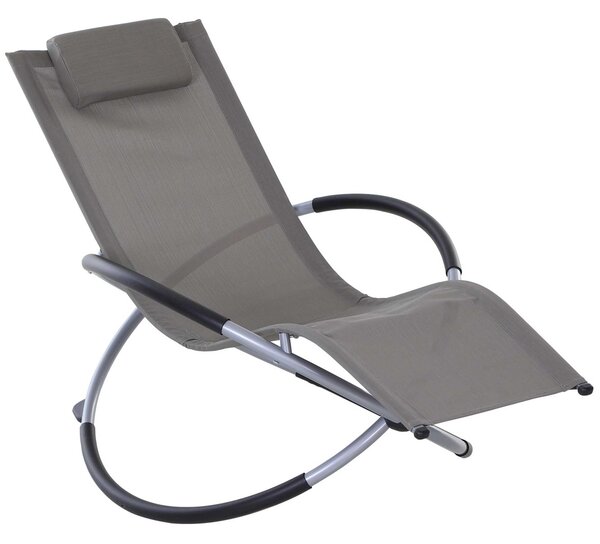 Outsunny Moderní design houpací křeslo pro vnitřní a vnější použití Texteline 154x80x84cm Šedé | Aosom
