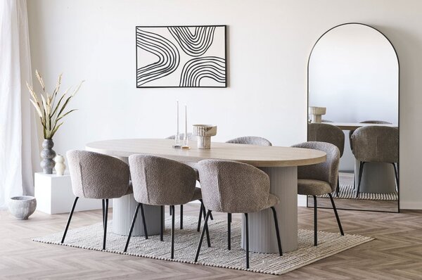 Jídelní stůl Solva, obdélný, pískový/jasan, 220 × 100 × 75 cm – House Nordic