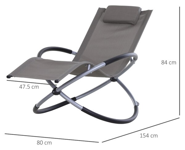 Outsunny Moderní design houpací křeslo pro vnitřní a vnější použití Texteline 154x80x84cm Šedé | Aosom