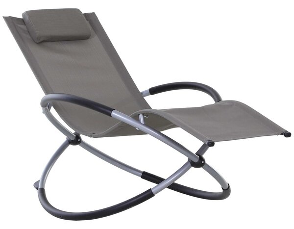 Outsunny Moderní design houpací křeslo pro vnitřní a vnější použití Texteline 154x80x84cm Šedé | Aosom
