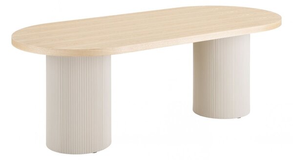 Jídelní stůl Solva, obdélný, pískový/jasan, 220 × 100 × 75 cm – House Nordic