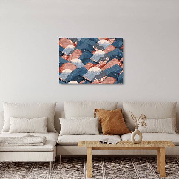 Skleněný obraz - Japonské vlny (70x50 cm)