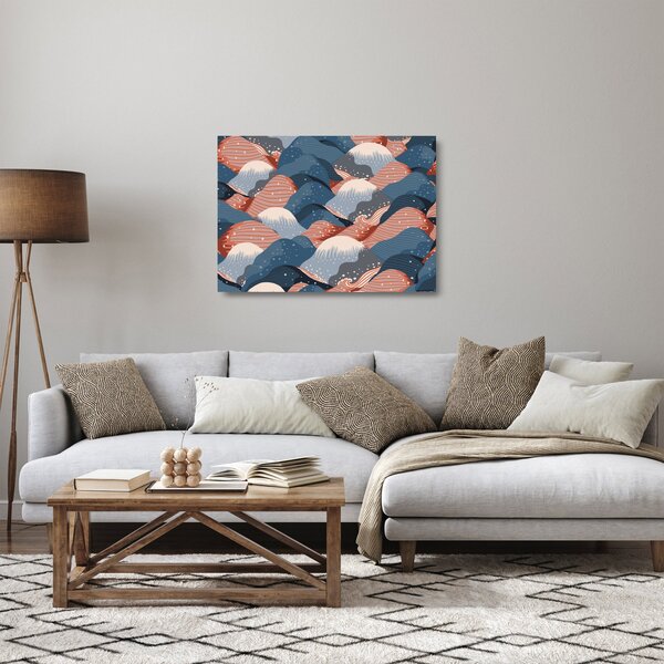 Skleněný obraz - Japonské vlny (70x50 cm)