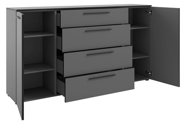 ŠIROKÁ KOMODA, tmavě šedá, 180/99,8/40 cm - Online Only komody, Online Only