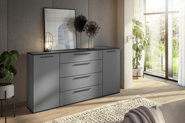 ŠIROKÁ KOMODA, tmavě šedá, 180/99,8/40 cm - Online Only komody, Online Only