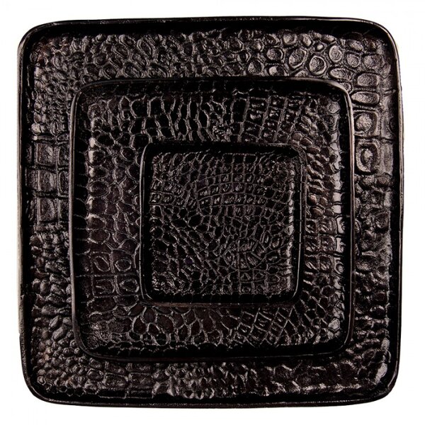 Dekorativní tác (sada 3 ks) Černá 36*36*2 / 26*26*2 / 15*15*2 cm – 36x36x2 / 26x26x2 / 15x15x2 cm