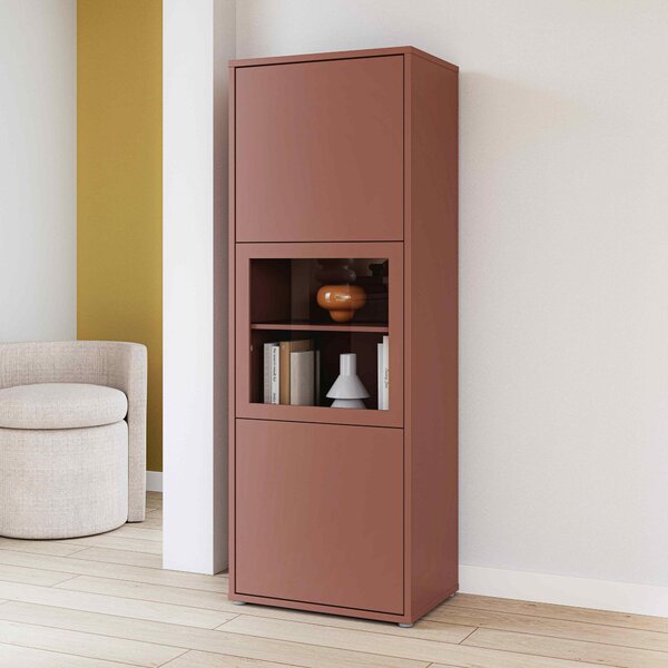 VITRÍNA, terracotta, 64,8/179,1/44 cm Carryhome - Kredence a vitríny, Online Only