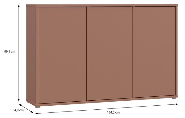 ŠIROKÁ KOMODA, terracotta, 154,2/99,1/34,9 cm Carryhome - Online Only komody, Online Only