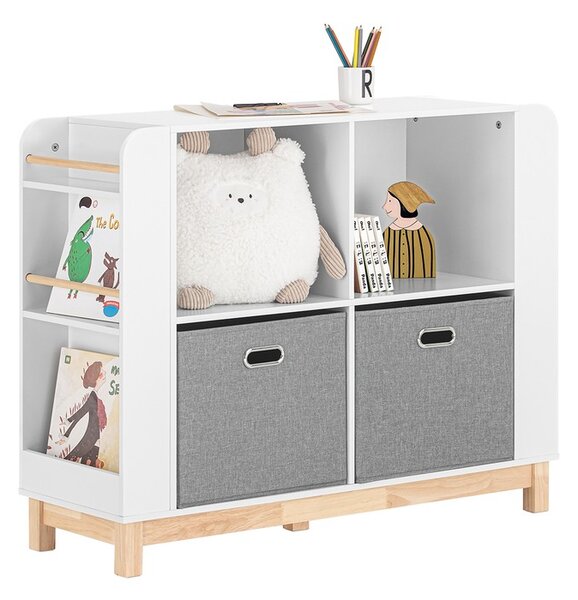 Sobuy Kmb85-W Dětská Polička Úložná Polička Pro Děti Nábytek Do Dětského Pokoje Bílá 100X80X35Cm