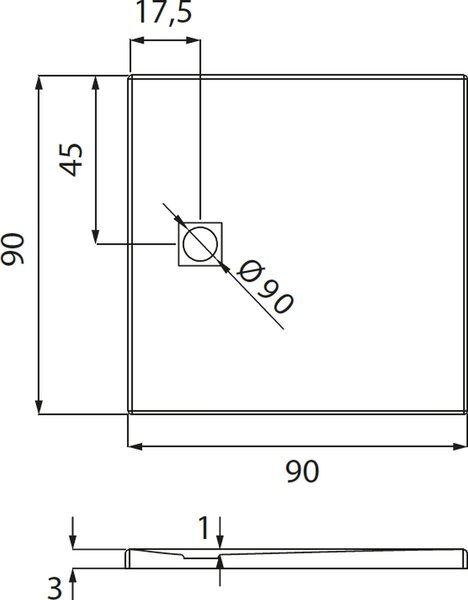 New Trendy Mori čtvercová sprchová vanička 90x90 cm černá B-0402