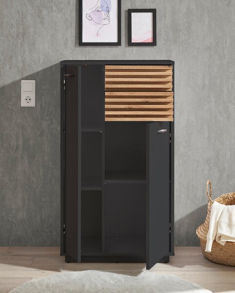 MIDI SKŘÍŇKA, antracitová, barvy dubu, 60/106/35 cm home24 - Koupelnové série, Online Only