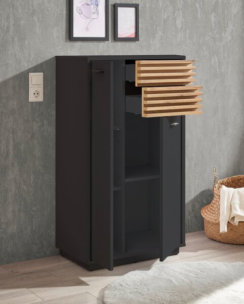 MIDI SKŘÍŇKA, antracitová, barvy dubu, 60/106/35 cm home24 - Koupelnové série, Online Only