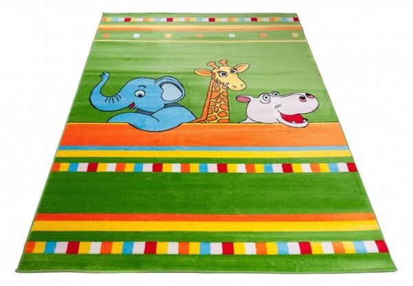 Kusový koberec dětský J0050 - ZOO -zelené - 300x400 cm