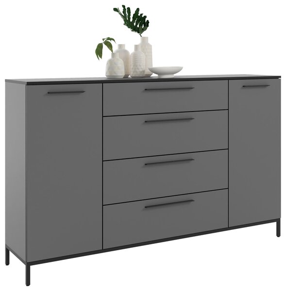 ŠIROKÁ KOMODA, tmavě šedá, 180/111/40 cm - Online Only komody, Online Only