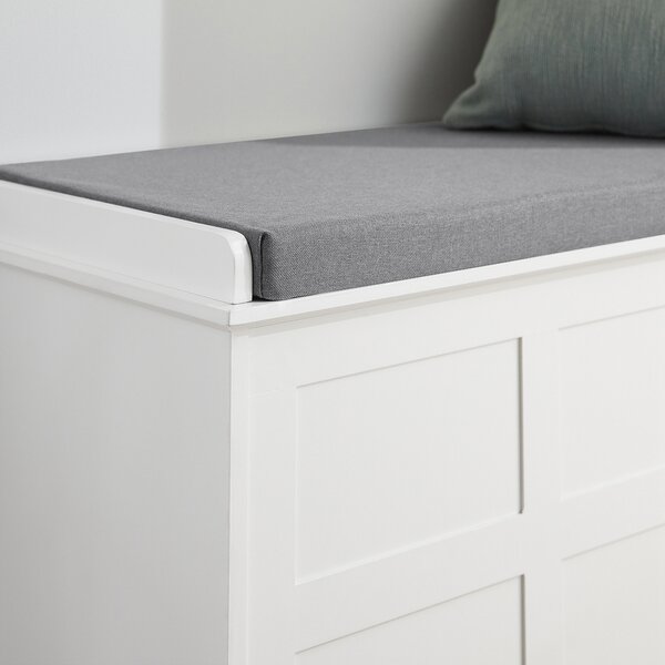 Sobuy Fsr86-W Lavice S Podsedákem Lavice Na Boty S Úložným Prostorem Botník S Posuvnými Dveřmi 114X53X40Cm