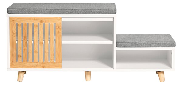 Sobuy Fsr125-Wn Lavice Na Boty S Podsedákem Botník Taburet 101X46X35 Cm