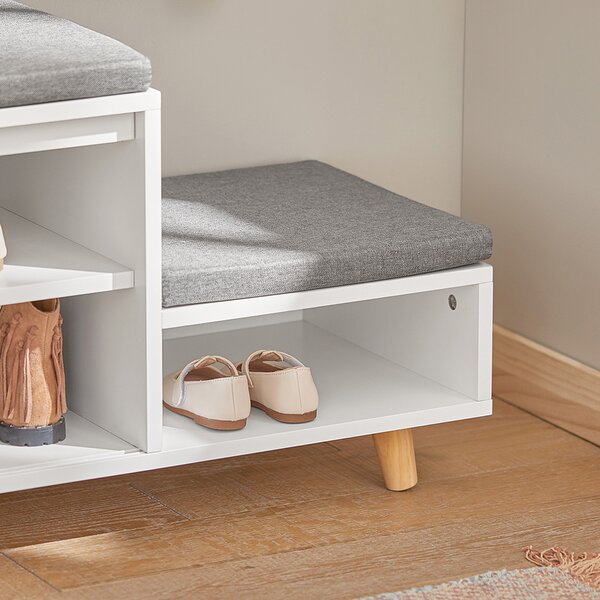 Sobuy Fsr125-Wn Lavice Na Boty S Podsedákem Botník Taburet 101X46X35 Cm