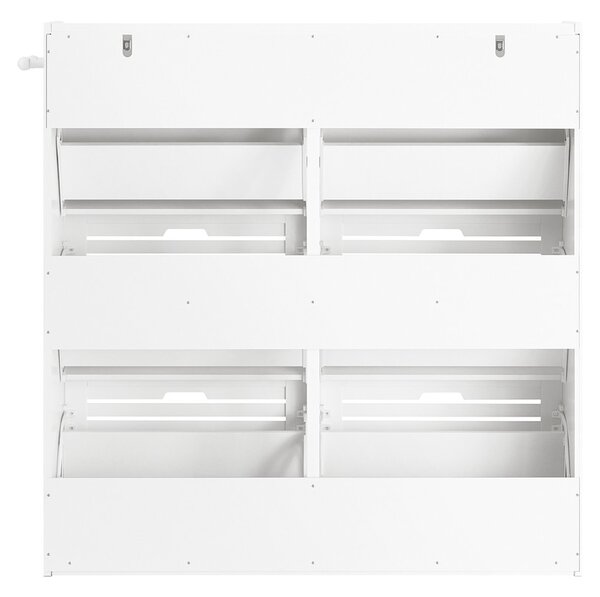Sobuy Fsr145-W Botník Se 6 Klopami Botník Se 2 Háčky Sklápěč Bot S 12 Policemi Bílá 115X112X30Cm