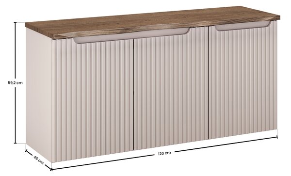 Comad Koupelnová skříňka pod deskové umyvadlo s košem na prádlo set Nova Cashmere 100 kašmír/dub casella