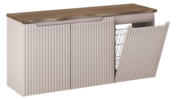 Comad Koupelnová skříňka pod deskové umyvadlo s košem na prádlo set Nova Cashmere 100 kašmír/dub casella