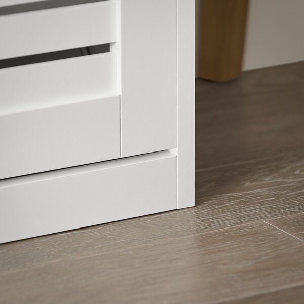 Sobuy Fsr145-W Botník Se 6 Klopami Botník Se 2 Háčky Sklápěč Bot S 12 Policemi Bílá 115X112X30Cm