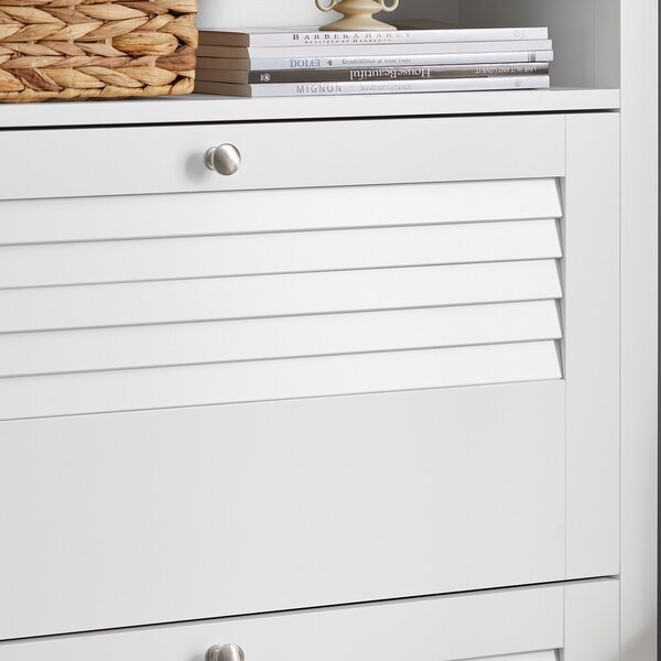 Sobuy Fsr152-W Sklápěč Bot Botník Se 2 Klapkami Bílá 80X108X25Cm