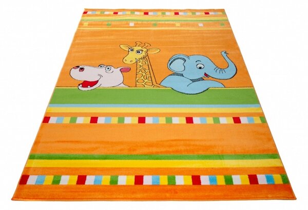 Kusový koberec dětský J0240- ZOO oranžové - 140x190 cm