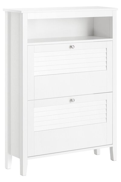 Sobuy Fsr152-W Sklápěč Bot Botník Se 2 Klapkami Bílá 80X108X25Cm
