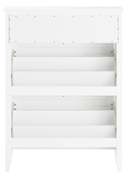 Sobuy Fsr152-W Sklápěč Bot Botník Se 2 Klapkami Bílá 80X108X25Cm