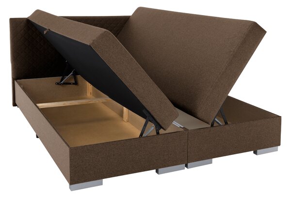 KONDELA Boxspringová postel, hnědá, 140x200, ADARA
