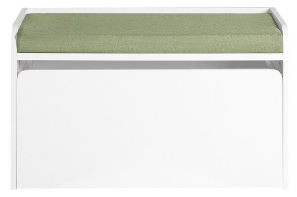 Sobuy Kmb80-W Dětská Truhla Na Hračky Lavice Úložný Prostor Na Hračky Bílá 60X35X34Cm