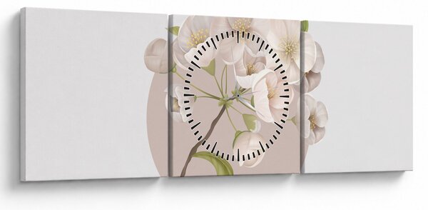 Obraz - Bloom with grace N⁰2 (s hodinami) (90x30 cm)