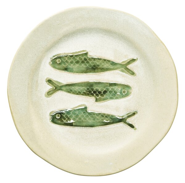 Kameninový talíř Green Fish Ø 21 cm