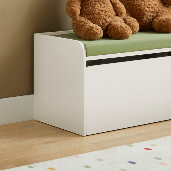 Sobuy Kmb80-W Dětská Truhla Na Hračky Lavice Úložný Prostor Na Hračky Bílá 60X35X34Cm