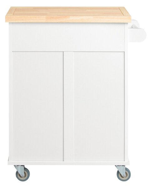 Sobuy Fkw119-Wn Kuchyňský Vozík Servírovací Vozík Kuchyňský Ostrůvek Bílá-Přírodní